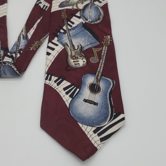 Guitar Banjo Silk Neck Tie Surrey Instruments - Picture 2 of 6